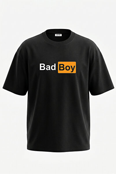 Anetos Bad Boy dizajn, pamučna crna oversize majica sa štampanim leđima