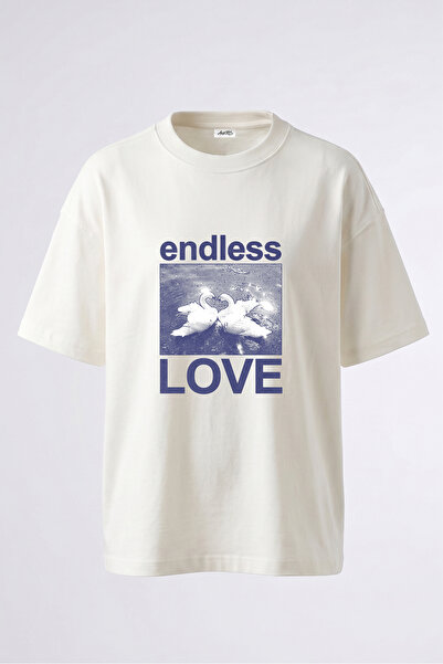 Anetos Μπλουζάκι Endless Love Design με στάμπα στην πλάτη, βαμβακερό λευκό ov...