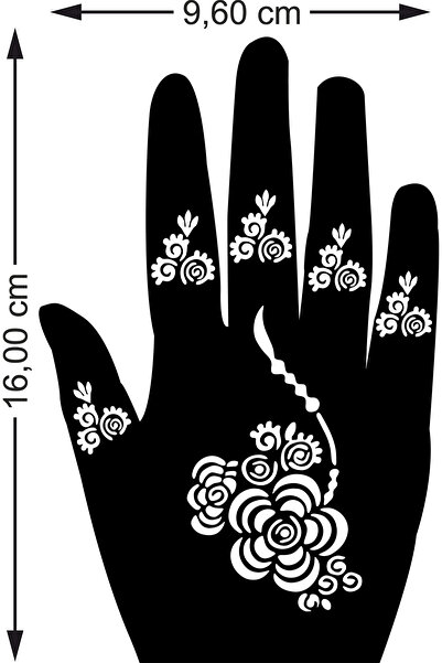 hennadibace Kına Kalıbı (GEÇİCİ DÖVME ŞABLONU) Hint Kınası Henna Tattoo Stenc...