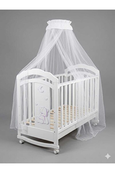 sea gulf Wooden Baby Crib with Three Drawers Storage and 360 Wheels Function ...