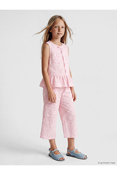 LC Waikiki Girls' Brode Capri with Elastic Waistband