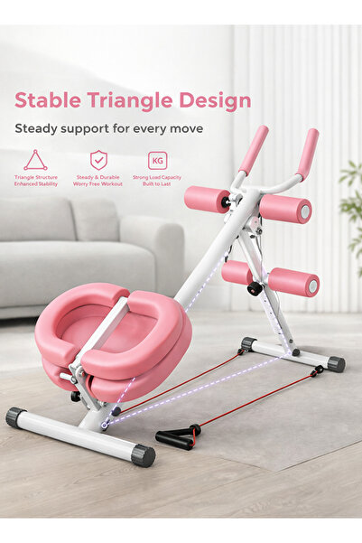 Generic Foldable Abdominal Crunch Trainer with Stable Triangle Frame, Multifu...