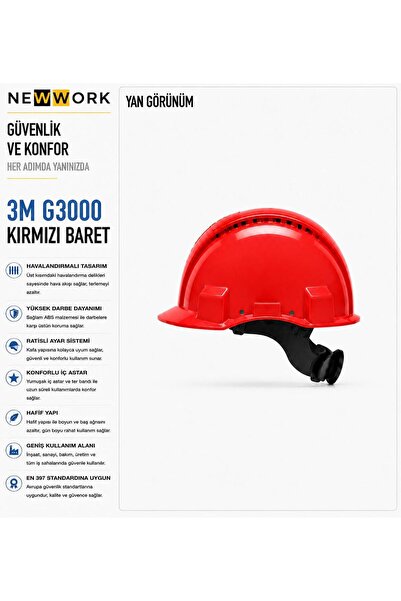 3M G3000 KIRMIZI BARET