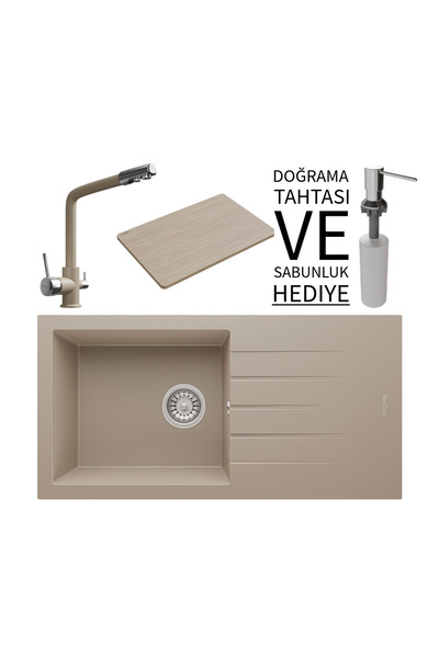 RealStone P011 Assos 86 XL Granit Eviye & Abant Arıtmalı Batarya Seti (+ Sabu...