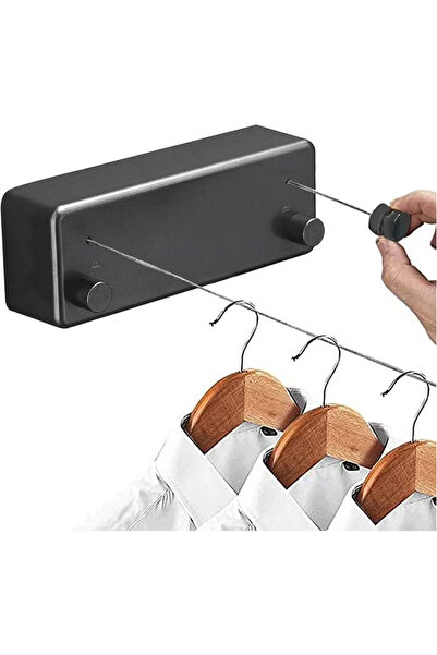 GGEROU Retractable Clothesline with Adjustable Stainless Steel Double Rope black