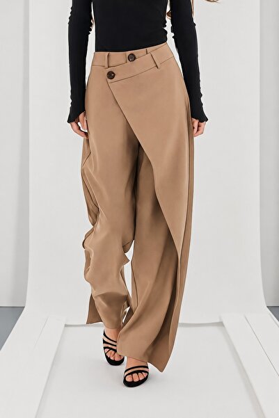 Etos Women's Trend Model Asymmetrical Special Design High Waist Palazzo Pants