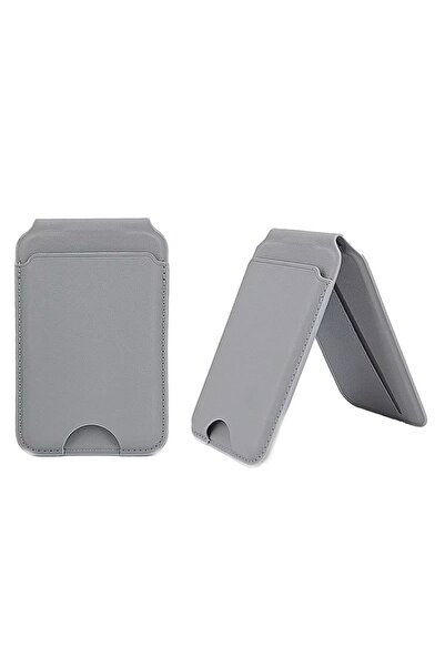 alphastore MagSafe Uyumlu Katlanabilir Deri Kartlık Cüzdan Ve Telefon Standı