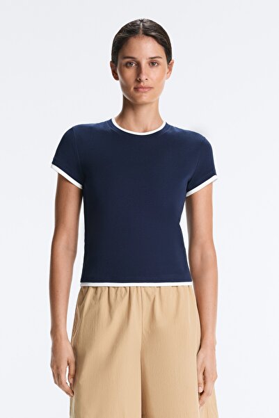 Oysho Çift katman görünümlü pamuklu rib T-shirt