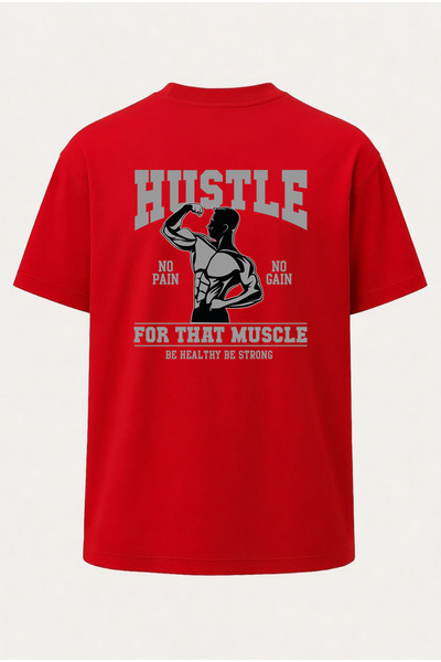 nirvoda Μπλουζάκι γυμναστικής με στάμπα Oversize Hustle Fitness
