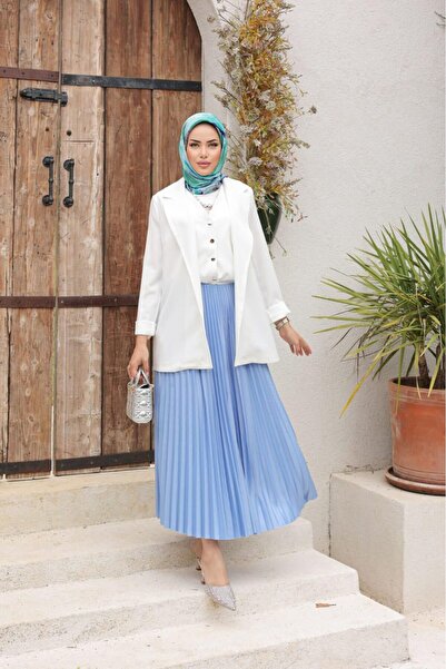 Butik KADIN BELİ LASTİKLİ PLİSELİ ETEK