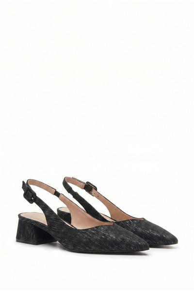 Les Chatelets Été en Ville Pantofi cu toc din nubuc tip slingback