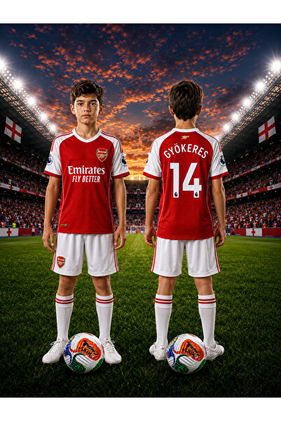 Selvira Arsenal Gyökeres 14 Numara Çocuk Futbol Forması Takımı Kırmızı Beyaz ...