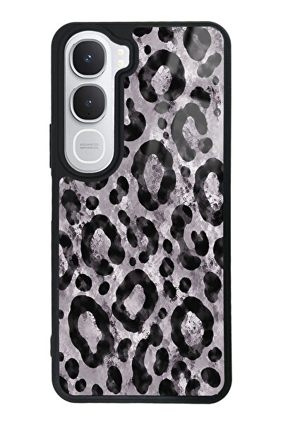 Spoyi Vivo Y31 Gray Leopar Tasarımlı Glossy Telefon Kılıfı