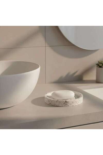 PAN HOME طبق صابون تيرازو 15.2×10.2×2.6 سم - أبيض