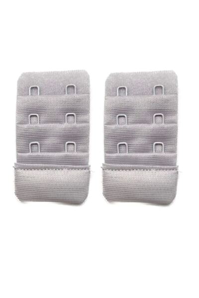 Mudanis 2 Pieces Agraf Bra Extension Hook 3 Rows / 2 Hooks Gray