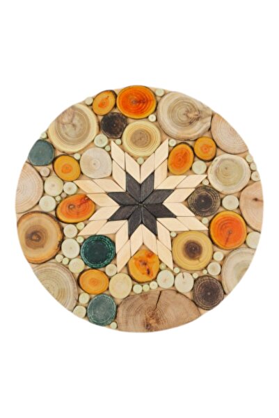 Ceramica Martinescu Suport rotund din lemn pentru vase, suport oala, rustic, ...