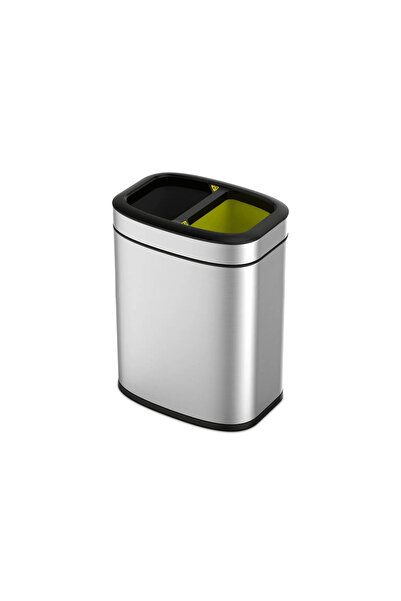 EKO Coș de gunoi, EKO, Oli Cube Open Top, 2x10 litri, 2 compartimente, oțel i...