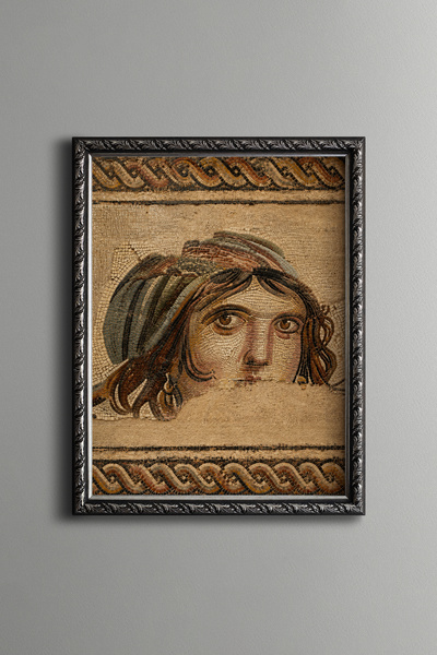 epiqart Gypsy Girl Mosaic Portrait - Vintage Patterned Frame - Slim Model