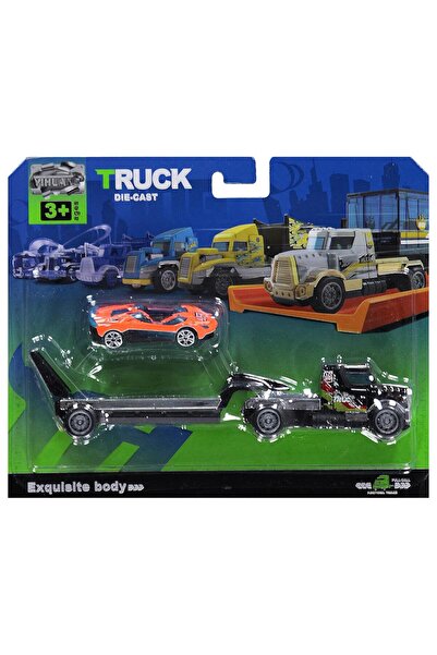 CanEm Toy Cartelada Truck Carrying Pull-And-Go Car - Black