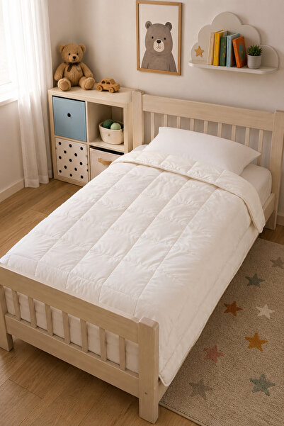 İNNOVA BEDDİNG %100 Doğal Yün Bebek Yorganı - Organik Terletmez Hafif Bebek U...