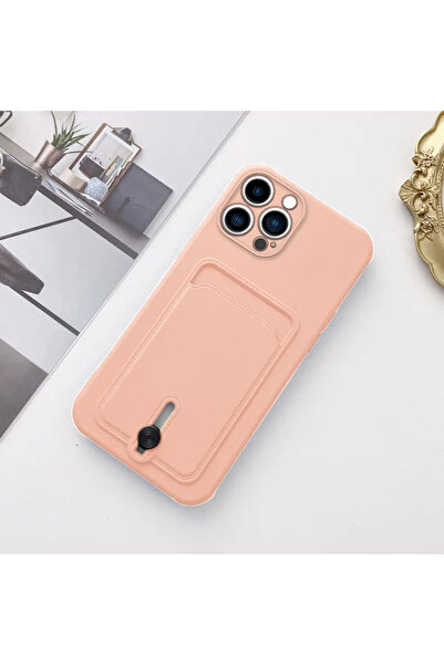 Zebana Apple iPhone 14 Pro Kartlıklı Sweet Yumuşak Silikon Kılıf - Rose Gold