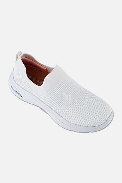 SKECHERS Women Go Walk Arch Fit Slip On Sneakers Shoes, White