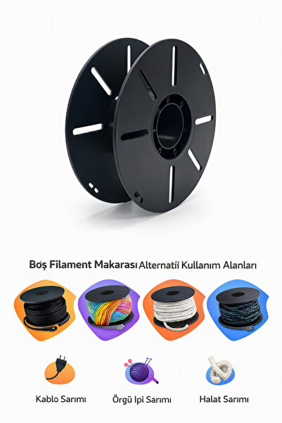 MD×HOA 1 Adet Boş Filament Makarası • BOŞTUR • Örgü ipi • Üçlü Piriz Kablosu ...