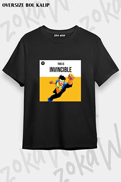ZOKAWEAR Μπλουζάκι Unisex Loose Fit Invincible v17 με στάμπα