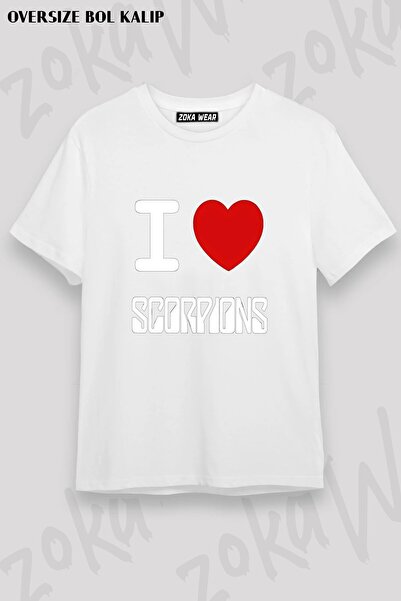 ZOKAWEAR تي شيرت مطبوع بطبعة Scorpions v12 للجنسين
