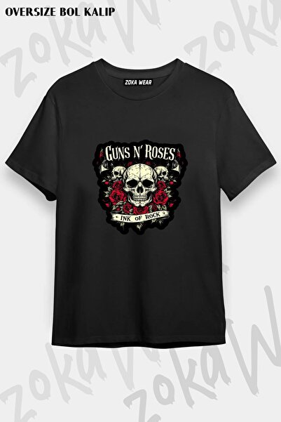 ZOKAWEAR Μπλουζάκι Unisex με Χαλαρή Εφαρμογή Guns N Roses v56 με στάμπα