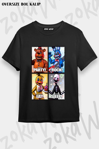 ZOKAWEAR Μπλουζάκι Unisex Loose Fit Fnaf Five Nights v14 με στάμπα