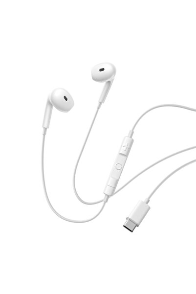 Baseus Encok CZ19 USB-C Ενσύρματα Ημι-ενδοωτικά Ακουστικά με Μικρόφωνο, Λευκά