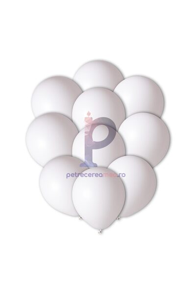 MP Mirific Party Set de baloane din latex, albe, 25 cm