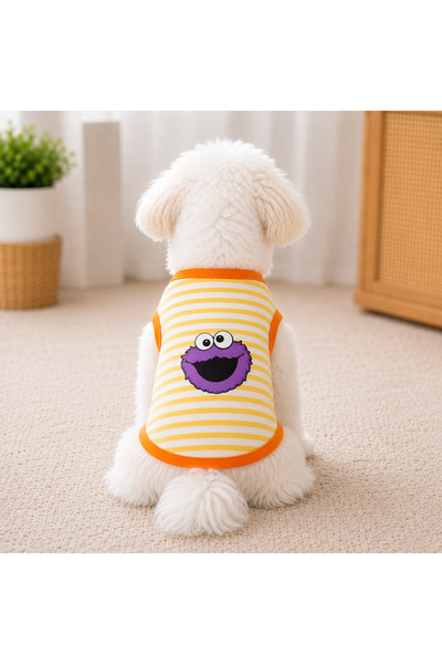 petite pati Sari Striped Printed Dog Tshirt Dog Outfit (100% Combed Cotton)