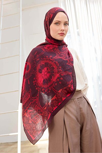 Silk Home Urban Hours Flower Bordo Mayda Shawl
