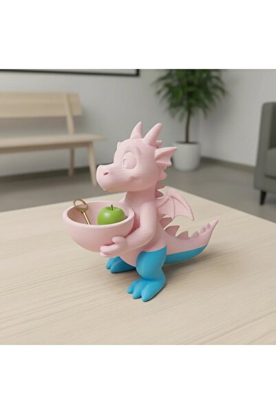 OEM Figurină Dragon Decorativă cu Bol, Suport Obiecte Mici, Imprimare 3D, 15 cm