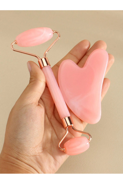 ORVILLA Gua Sha Facial Massage Tool Set, Pink Non-Frosted Abs Resin, Body Mas...