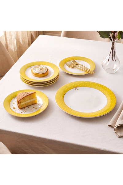 Aryıldız Nila 7 Parça 6 Kişilik Pasta Takımı Sarı
