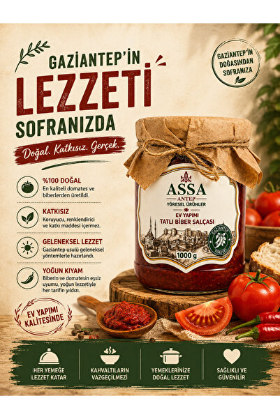 ASSA ANTEP YÖRESEL Antep Tatlı Biber Salça 1 Kg - Doğal - Taze