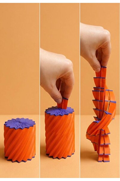 Kinetik Spiral Stres Oyuncağı - Sihirli Teleskopik Fidget Toy - Odaklanma Küpü