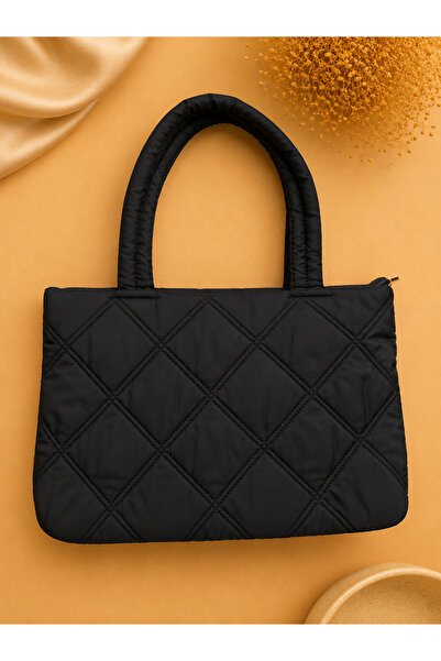 Noir Quilted Kadın Siyah Kapitone Omuz Çantası
