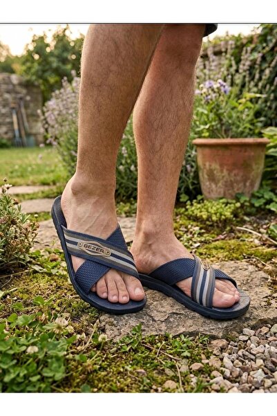 GEZER Dark Blue Bag Garden Factory Workplace Daily Durable Men's Rope Slippers