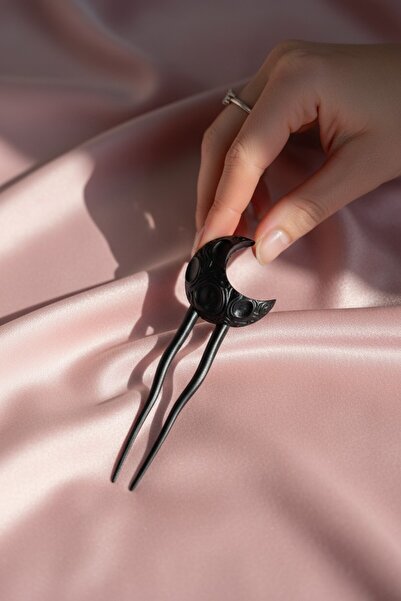 ps3d Ay Motifli Saç Tokası Hair Pin Kadın Hediye Saç Aksesuarı 3D Baskı Toka