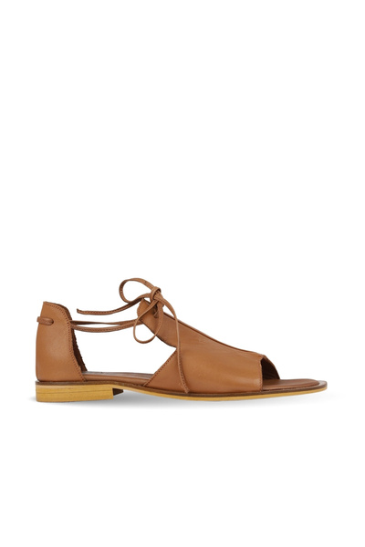 BUENO Tan Leather Women's Flat Sandals