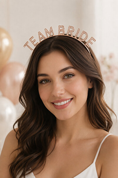 Atölye Mi Rose Gold Team Bride Taç - Rose Nedime Tacı