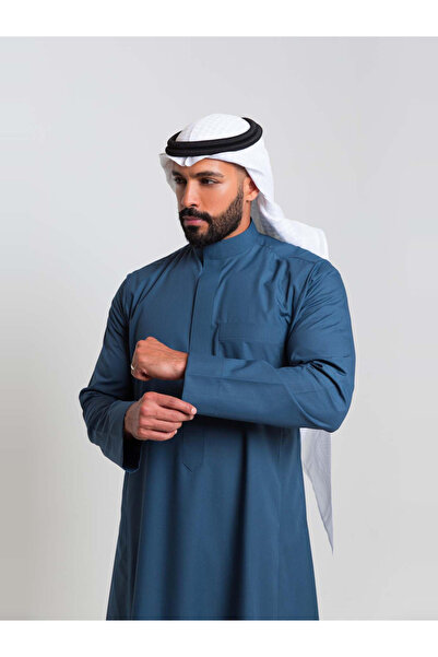 Alshiaka By Styli Men Classic Summer Thobe, Green - 59inches