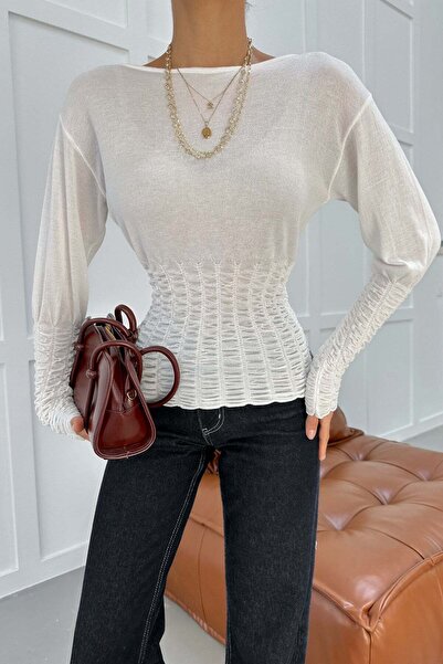 mylove Hera Knitwear with Honeycomb Texture White