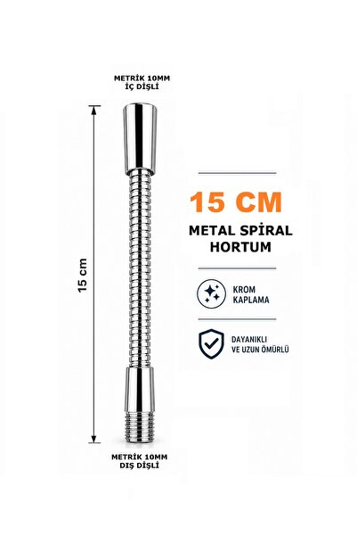 CONANA Metal Spiral Hose (15Cm-8Mm) Chrome Plated for Table Lamp Sconce Etc (...