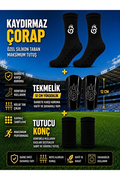 BS BEYAZ SHOES Professional Anti-Slip Socks, Shin Guard 12 Cm, Shin Guard 1.6...