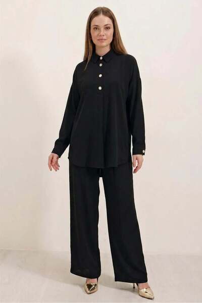 ALFA AKSESUAR 03 Women's Buttoned Oversize Black Suit
